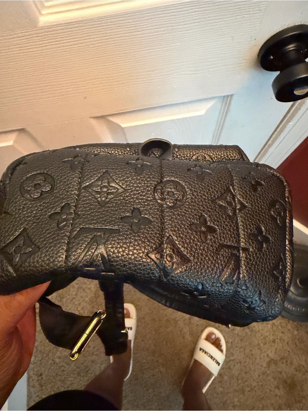 Black Embossed Mini Backpack - Picture 7 of 11